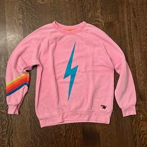 Aviator Nation Pullover size L pink with neon accent
